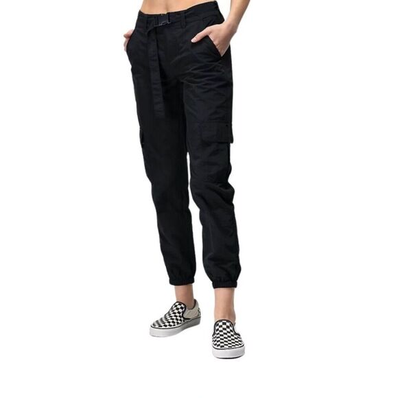 NWT ZUMIEZ BY NINETH HALL Black Cargo Pants Size Small - Picture 1 of 12